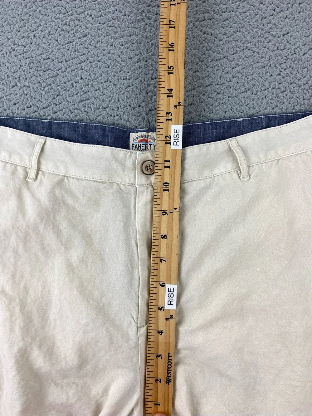 Faherty Men's Malibu Flat Front Chino Cotton/Linen Blend Shorts | Size: 36